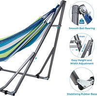 Danlong Hamac de camping intérieur/extérieur hamac en maille portable, lit hamac, hamac avec support, hamac en tube de fer