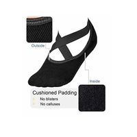 Haute qualité antidérapant cheville bande ceinture dames femmes rembourré anti-dérapant poignée personnalisée bambou coton Pilates réformateur Yoga chaussettes