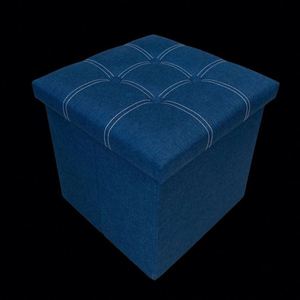 Stool Living Room Furniture <b>Storage</b> Box Fabric Stainless Steel Bamboo Highest Quality Sample Available - Product Image 3