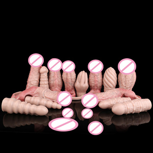 Dropshipping/Venta al por mayor FAAK 2EN1 Fundas para pene con tapón anal vibrador Talla S/M Funda de silicona para pene para hombre con doble estimulación - Product Image 2