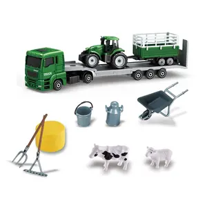KUNYANG crianças crianças brincam divertido agricultor série mini ferramenta animal modelo simulação plástico fricção carro veículo deslizante caminhão brinquedo