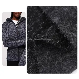 Factory small order production 100% Polyester Dyed Check Brushed Sweater Tweed Hacci Spun Knit Fabric