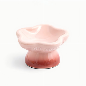 Ciotola per Cani in Ceramica Classica Rialzata e Arrotondata - Ecologica, Impermeabile IPX5, Anti-Sversamento, Protegge le Vertebre Cervicali, Colore Sfumato - Product Image 1