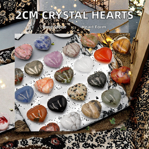 En gros 2cm Naturel Cristal <span class=keywords><strong>Coeur</strong></span> Pierres Précieuses Pierres De Guérison pour L'énergie Méditation Soulagement Du Stress-Autre Artisanat De Cristal - Product Image 2