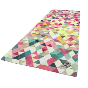 Groothandel Hoge Kwaliteit Antislip Custom Print Eco-Vriendelijke Sublimatie Opvouwbare Reizen Yoga Mat En Yoga Mat Band