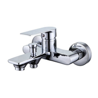 Robinet de douche et de bain électrique moderne à 3 trous en alliage de zinc avec poignée unique et cartouche céramique, à montage sur plan, par Gold Factory