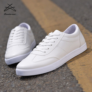 Zapatos Casuales de <span class=keywords><strong>Hombre</strong></span> de Alta Calidad 2024, con Cordones, de Caña Baja, en Cuero PU Blanco y Negro, Zapatillas para <span class=keywords><strong>Hombre</strong></span> - Product Image 4