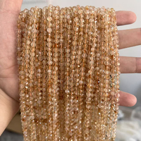 3mm 4mm Citrine Hard Faceted Stone Loose Beads Round Beads for DIY Bracelet Necklace Jewelry Making