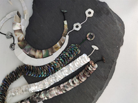 Collier Femme Design Populaire Europe-Amérique Style Bohème Coquillage Nacre Naturelle Sculpté Perles d'Ormeau