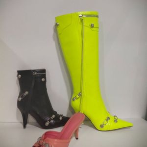 Botas Retro con Borlas, Diseño de Serpiente en Tendencia, Tacón de Aguja, Altura hasta la Rodilla, Botas de Mujer para Invierno y Otoño - Product Image 5