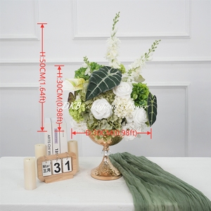 DKB Wholesale Artificial White and Green Flower Ball Wedding Table Centerpiece Indoor Outdoor Artificial Flower Ball - Product Image 2