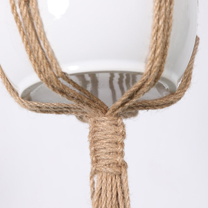Soporte Colgante para Plantas de 4 Patas, Soporte Natural para Macetas con Decoración de Cuentas de Madera y Anillo de Metal - Product Image 3