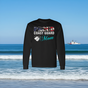 Camiseta de manga larga con diseño de bandera estadounidense para mamá orgullosa de la Guardia Costera - Product Image 3