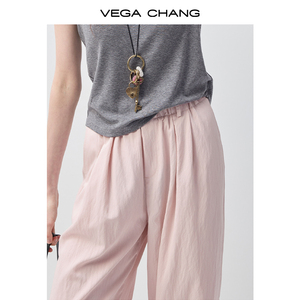 Pantaloni Neri a <span class=keywords><strong>Vita</strong></span> Alta e Gamba Larga VEGA CHANG per Donne, <span class=keywords><strong>con</strong></span> <span class=keywords><strong>Elastico</strong></span> <span class=keywords><strong>in</strong></span> <span class=keywords><strong>Vita</strong></span>, Dettagli Plissettati, Vestibilità Comoda, Pantaloni Casual <span class=keywords><strong>con</strong></span> Tasche - Product Image 4