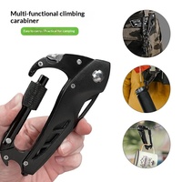 Couteau pliant multifonction en acier inoxydable avec mousqueton, tournevis et clip de verrouillage pour le camping et la randonnée