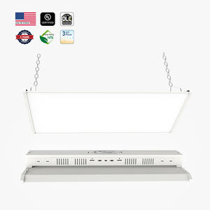 Stock USA 110W pour lampe de baie haute linéaire avec 3 puissances et 3 CCT réglables, éclairage d'entrepôt DLC certifié, garantie de 5 ans - Product Image 1