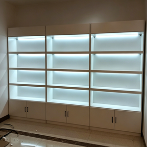 <span class=keywords><strong>Vitrine</strong></span> d'exposition en bois avec éclairage LED, multi-niveaux, sur mesure pour boutique de détail - Product Image 3