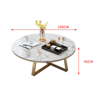 Table basse ronde combinée haute et basse, style créatif, luxe léger, simple, pour salon familial
