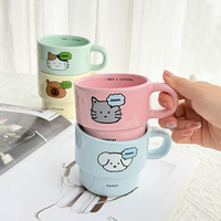 Lot de tasses à café en céramique à motifs d'animaux de dessin animé mignons, assortiment en stock, vente en gros, commandes, expédition, colis, boîtes