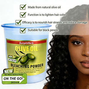 Polvo Decolorante para Cabello Profesional Semipermanente Sin Polvo, Aceite de Oliva Natural, Aclarador de Cabello Anti-Daño, Azul, Uso en Salón - Product Image 4