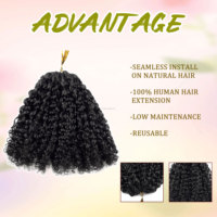 Extensions de cheveux vierges brutes sans pointe, cheveux humains bouclés en crochet pré-bouclés en gros, deux mèches de cheveux humains, plumes en crochet
