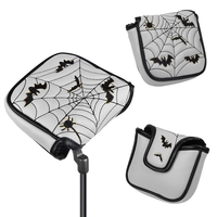 Couvre-chef de putter de golf Couvre-chef en cuir PU Spider Web Design Mallet Putter Couvre-chefs de club de golf Aimant