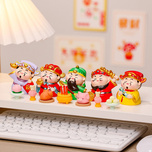 Figurines des cinq dieux de la richesse en résine, décoration artistique pour la maison, cadeau pour l'ouverture d'une entreprise, décoration de nouvelle boutique - Product Image 3