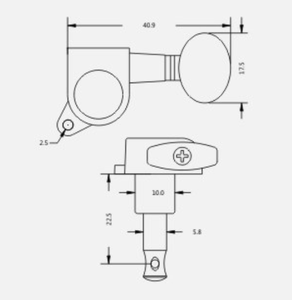 Jeu de 6 mécaniques d'accordage noires en ligne pour guitare électrique, accessoires de guitare - Product Image 4