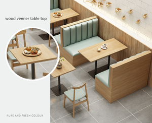 Bancs de <span class=keywords><strong>restaurant</strong></span> en bois personnalisables avec table intégrée - Product Image 5