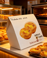 Boîte à tartelettes aux œufs 4 pièces, boîte à dim sum, boîte d'emballage pour gâteaux, boîte d'emballage pour pâtisseries, boîte d'emballage pour produits de boulangerie, boîte d'emballage pour bonbons