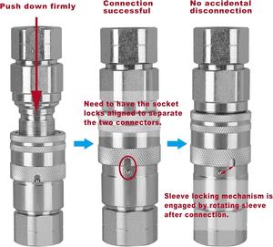 YISONG hydraululis 3/4 "NPT Skid Steer kompatibel untuk <span class=keywords><strong>Bobcat</strong></span> wajah datar coupler sambungan cepat hidrolik/kopling hidrolik - Product Image 6