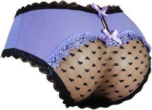 Mutandine di pizzo lisce e setose cucite a marsupio Sissy mutandine da <span class=keywords><strong>uomo</strong></span> in pizzo Hipster Bikini slip Lingerie intimo intimo - Product Image 3