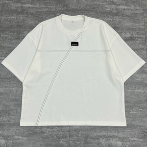 เสื้อยืดทรงหลวมแบบดรอปโชว์เดอร์ หนัก 300 กรัม ผ้าฝ้ายคุณภาพสูง ปักลาย เสื้อยืดโอเวอร์ไซส์ ดีไซน์เนอร์ เสื้อลำลองผู้ชาย - Product Image 3