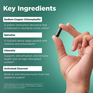 Compléments de chlorophylle naturelle avec spiruline, chlorelle, <span class=keywords><strong>charbon</strong></span> actif, sans soja, adapté au régime cétogène - Product Image 3