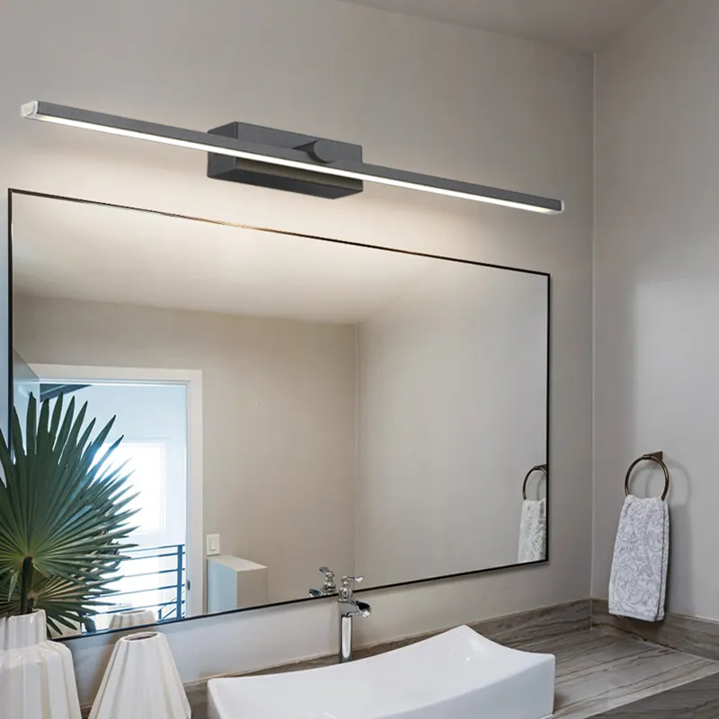 Avrupa alüminyum LED Modern duvar ışık siyah ayna kapalı banyo Vanity aydınlatma