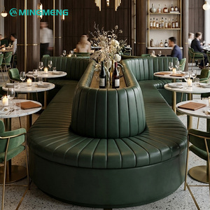 Elegant Circular Booth Seating Premium Commercial <b>Restaurant</b> Furniture with Marble Tables & Upholstered Chairs - Product Image 4