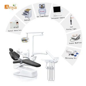 Unidad Dental Negra con Certificación CE ISO, Silla Dental Giratoria <span class=keywords><strong>de</strong></span> Gran Venta, Fuente <span class=keywords><strong>de</strong></span> Alimentación Eléctrica, Fabricada en Metal, Acero y Plástico - Product Image 1
