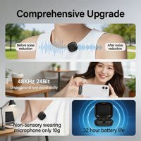 Nouvelle réduction de bruit IA pour microphone cravate sans fil, rapport signal/bruit de 95 dB, réponse en fréquence de 100 Hz à 20 kHz