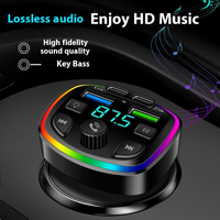 Auto FM-Transmitter Kabelloser Adapter PD15W QC3.0 5V/3A Umweltfreundlicher Zigarettenanzünder Mobil 2 USB 2 Typ-C Auto-Ladegerät