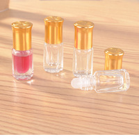 Bouteilles à rouleaux octogonales vides de luxe en gros 3ml 6ml 10ml 12ml rouleau d'huile essentielle de chapeau d'or sur la bouteille en verre