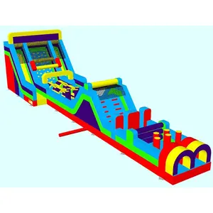 Casa de salto comercial de alta qualidade, combo de funhouse com cordador de inflar com obstáculo inflável da corrediça para venda