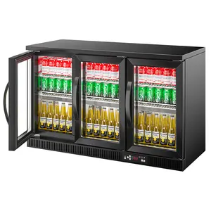 MUXUE 3 Door Fan Cooler Bar Cooler Glass Door Refrigerator Horizontal Display Mini Beverage Cooler