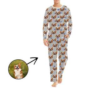 Özel uzun pantolon pijama Set fotoğraf erkekler kişiselleştirilmiş salon seti komik yüz baskılı pijama yumuşak hediye - Product Image 6