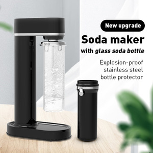 Machine à eau gazeuse 1L avec bouteille en verre noire, pour comptoir, facile à utiliser - Product Image 1
