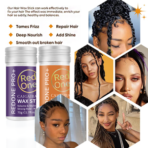 Bâton de cire capillaire Styling Anti Frizz Longue durée Imperméable 75g Aluminium Tube Push up Contrôle des bords Bâton de cire à usage domestique <span class=keywords><strong>pour</strong></span> perruques - Product Image 6