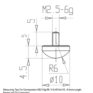 Conseils de mesure pour comparateurs M2.5 6g R6 10 Longueur 4,5 mm - Product Image 1