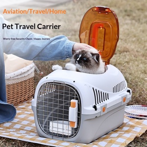 Caisse de <span class=keywords><strong>transport</strong></span> rectangulaire pour animaux de compagnie, élégante, avec bouton, portable, pour <span class=keywords><strong>chat</strong></span>, à fixer au véhicule - Product Image 3