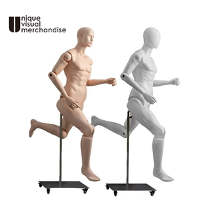 Mannequin robot homme/<span class=keywords><strong>femme</strong></span> articulé multifonctionnel en fibre de verre pour la pose debout, assise, en course ou en position sportive - Product Image 1