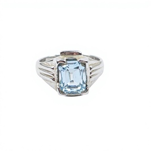 FY-JZ352 925 Sterling <b>Silver</b> <b>Emerald</b> Cut Pave Setting Bow Water Drop <b>Ring</b> for Women Korean Simple Index Finger Niche Trendy - Product Image 3