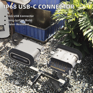 שקע USB 3.1 סוג C בעל 5 פינים, עמיד למים בתקן IP68, מתכתי, להתקנה אמצעית, 5 יציאות, 5A, מתוצרת HeXing - Product Image 2